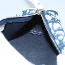 Christian Dior Trotter Canvas Pouch PVC Navy White Silver Auth bs21913-17