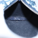 Christian Dior Trotter Canvas Pouch PVC Navy White Silver Auth bs21913-18