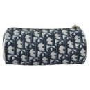 Christian Dior Trotter Canvas Pouch PVC Navy White Silver Auth bs21913-3