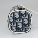 Christian Dior Trotter Canvas Pouch PVC Navy White Silver Auth bs21913-5