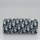 Christian Dior Trotter Canvas Pouch PVC Navy White Silver Auth bs21913-7