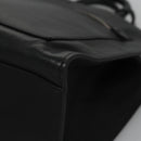 Poro Ralph Lauren Hand Bag Leather Black Silver Auth bs21919-14