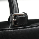 Poro Ralph Lauren Hand Bag Leather Black Silver Auth bs21919-10