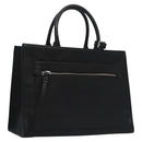 Poro Ralph Lauren Hand Bag Leather Black Silver Auth bs21919-1