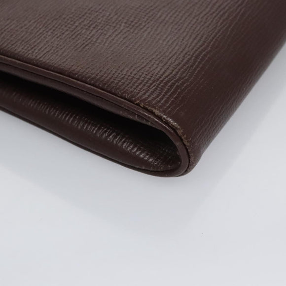 CELINE Circle Shoulder Bag Leather Brown Gold Auth bs21922