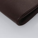 CELINE Circle Shoulder Bag Leather Brown Gold Auth bs21922-17