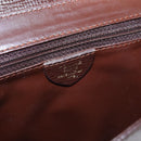 CELINE Circle Shoulder Bag Leather Brown Gold Auth bs21922-16