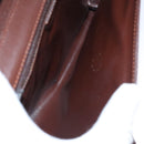 CELINE Circle Shoulder Bag Leather Brown Gold Auth bs21922-10