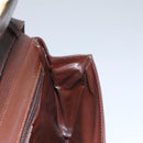 CELINE Circle Shoulder Bag Leather Brown Gold Auth bs21922-19
