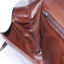 CELINE Circle Shoulder Bag Leather Brown Gold Auth bs21922-19