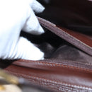 CELINE Circle Shoulder Bag Leather Brown Gold Auth bs21922-21