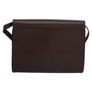 CELINE Circle Shoulder Bag Leather Brown Gold Auth bs21922-3