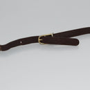 CELINE Circle Shoulder Bag Leather Brown Gold Auth bs21922-8