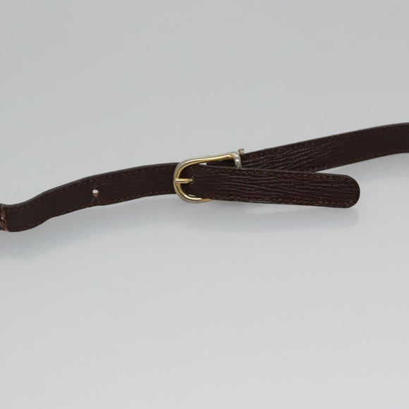 CELINE Circle Shoulder Bag Leather Brown Gold Auth bs21922