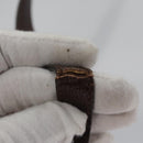 CELINE Circle Shoulder Bag Leather Brown Gold Auth bs21922-9