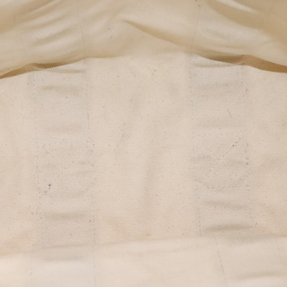 HERMES Bora Bora PM Tote Bag Canvas White Black Silver Auth bs21949