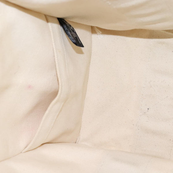 HERMES Bora Bora PM Tote Bag Canvas White Black Silver Auth bs21949