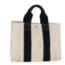 HERMES Bora Bora PM Tote Bag Canvas White Black Silver Auth bs21949-13