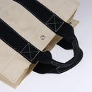 HERMES Bora Bora PM Tote Bag Canvas White Black Silver Auth bs21949-7