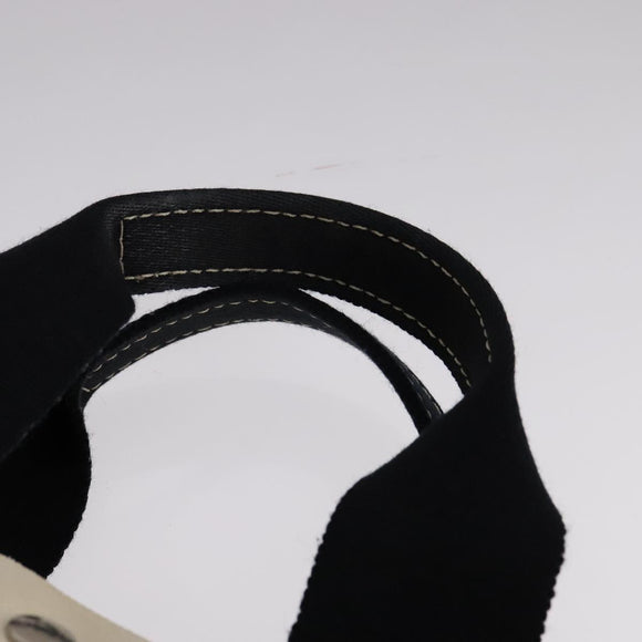 HERMES Bora Bora PM Tote Bag Canvas White Black Silver Auth bs21949