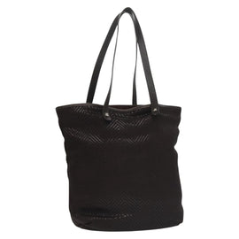 HERMES Kaba Chennai MM Hand Bag Canvas Leather Brown Silver Auth bs21951