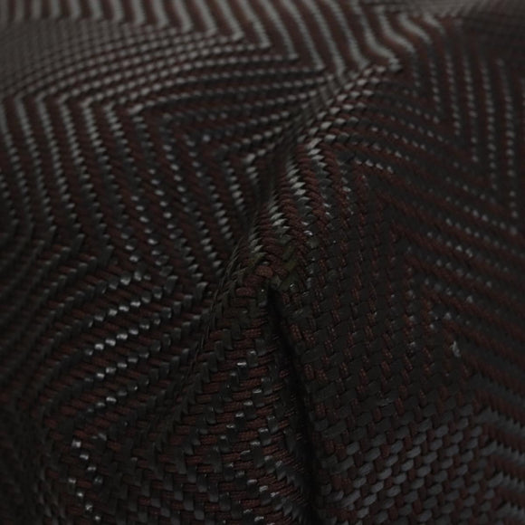 HERMES Kaba Chennai MM Hand Bag Canvas Leather Brown Silver Auth bs21951