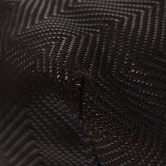 HERMES Kaba Chennai MM Hand Bag Canvas Leather Brown Silver Auth bs21951