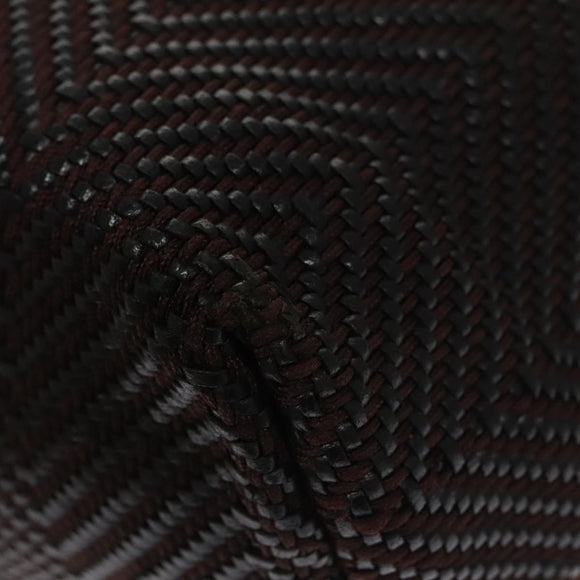 HERMES Kaba Chennai MM Hand Bag Canvas Leather Brown Silver Auth bs21951