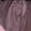 HERMES Kaba Chennai MM Hand Bag Canvas Leather Brown Silver Auth bs21951-12