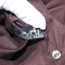 HERMES Kaba Chennai MM Hand Bag Canvas Leather Brown Silver Auth bs21951-21