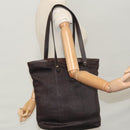 HERMES Kaba Chennai MM Hand Bag Canvas Leather Brown Silver Auth bs21951-22