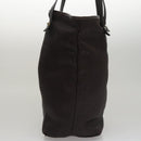 HERMES Kaba Chennai MM Hand Bag Canvas Leather Brown Silver Auth bs21951-4