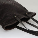HERMES Kaba Chennai MM Hand Bag Canvas Leather Brown Silver Auth bs21951-6