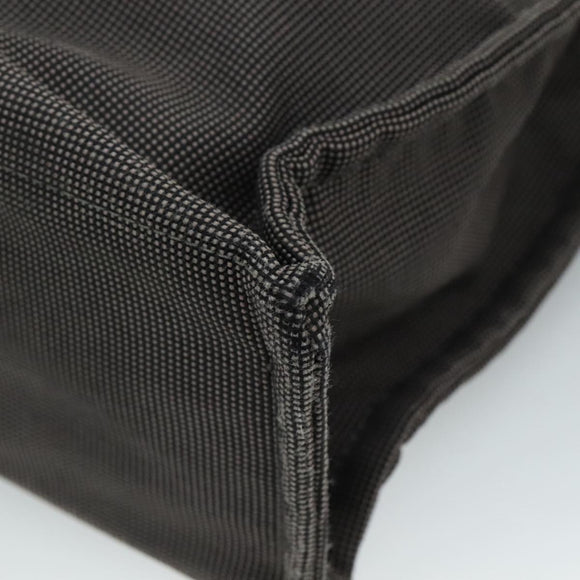 HERMES Her Line MM Hand Bag Canvas Gray Silver Auth bs21952