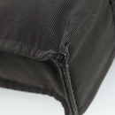 HERMES Her Line MM Hand Bag Canvas Gray Silver Auth bs21952-16