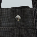 HERMES Her Line MM Hand Bag Canvas Gray Silver Auth bs21952-17