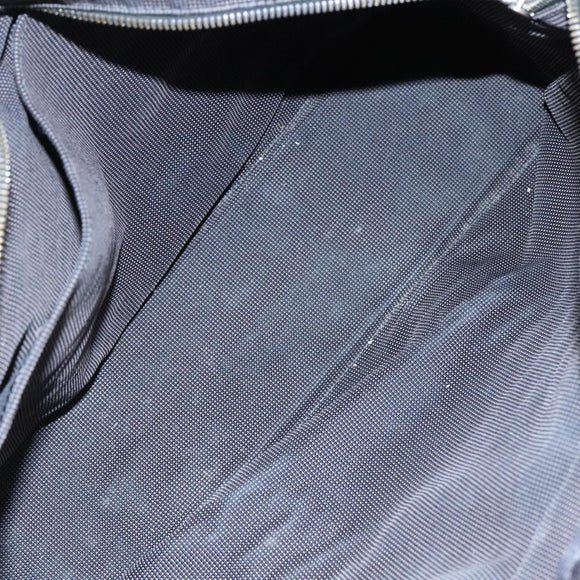 HERMES Her Line MM Hand Bag Canvas Gray Silver Auth bs21952