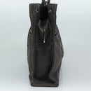 HERMES Her Line MM Hand Bag Canvas Gray Silver Auth bs21952-3