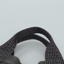 HERMES Her Line MM Hand Bag Canvas Gray Silver Auth bs21952-8