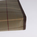 Burberrys Nova Check Clutch Bag Canvas Leather Beige Brown gold Auth bs21957-16