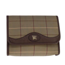 Burberrys Nova Check Clutch Bag Canvas Leather Beige Brown gold Auth bs21957-13