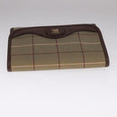 Burberrys Nova Check Clutch Bag Canvas Leather Beige Brown gold Auth bs21957-5