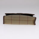 Burberrys Nova Check Clutch Bag Canvas Leather Beige Brown gold Auth bs21957-6
