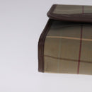 Burberrys Nova Check Clutch Bag Canvas Leather Beige Brown gold Auth bs21957-7