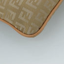 FENDI Zucchino Canvas Shoulder Bag Beige Gold Auth bs21960-15