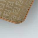 FENDI Zucchino Canvas Shoulder Bag Beige Gold Auth bs21960-17