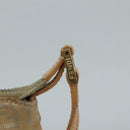 FENDI Zucchino Canvas Shoulder Bag Beige Gold Auth bs21960-9