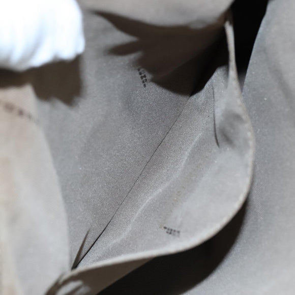 FENDI Zucchino Canvas Shoulder Bag Beige Gold Auth bs21960