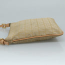 FENDI Zucchino Canvas Shoulder Bag Beige Gold Auth bs21960-4