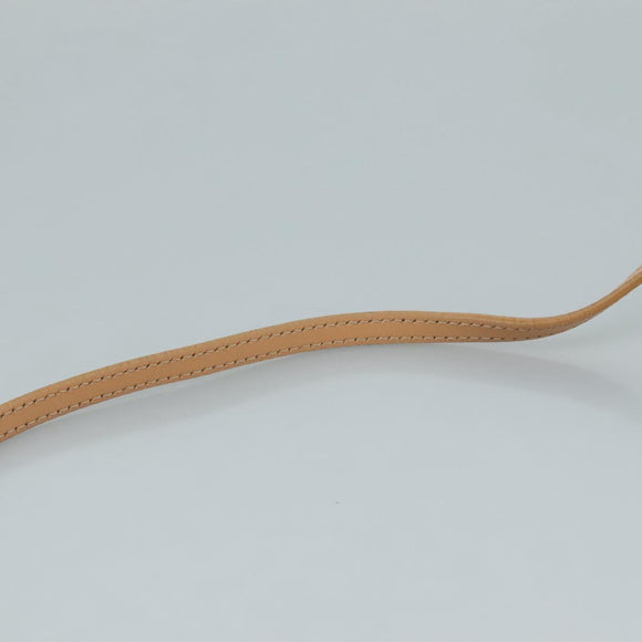 FENDI Zucchino Canvas Shoulder Bag Beige Gold Auth bs21960